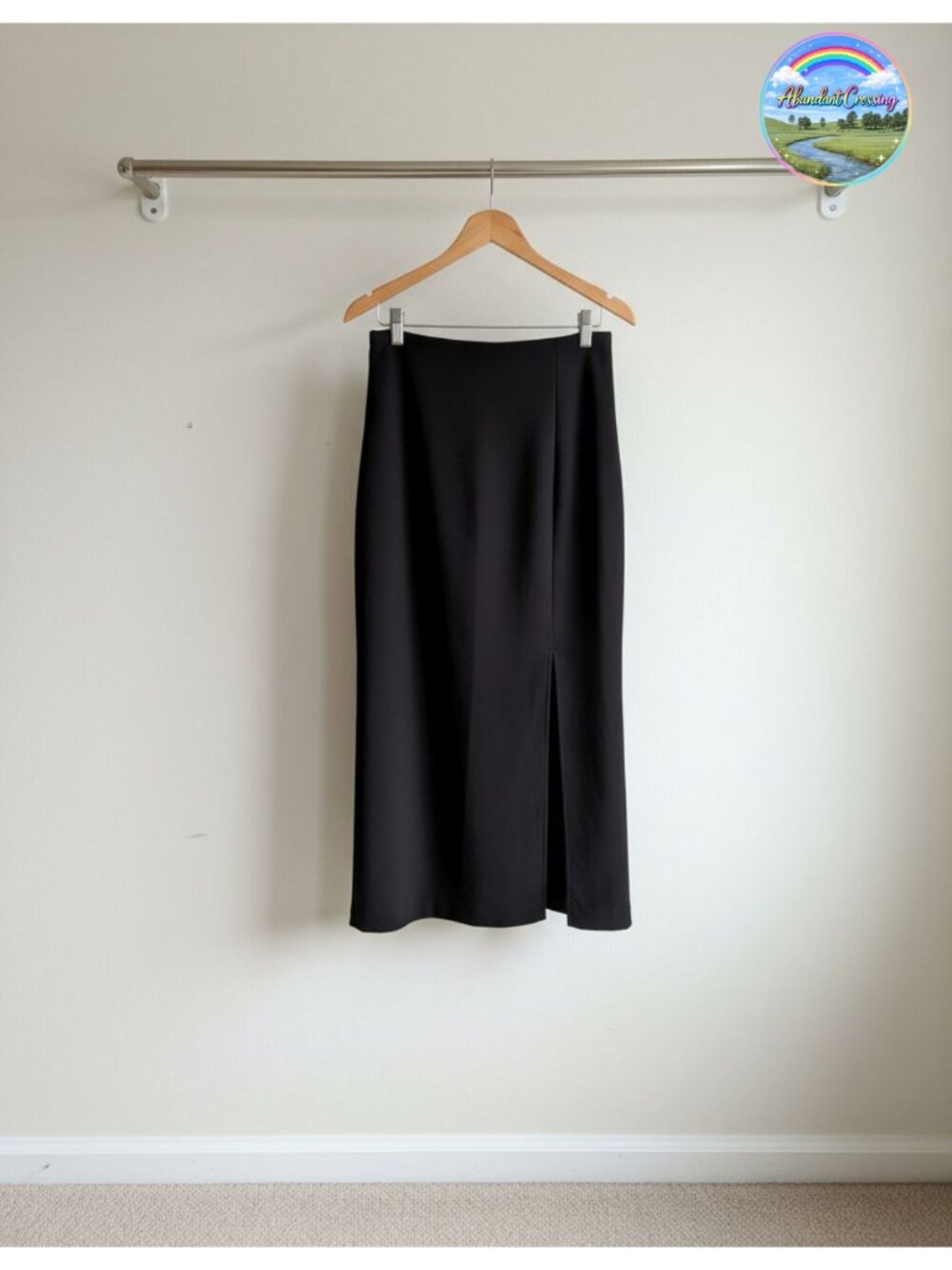 High Waisted Satin Midi Skirt Side Slit A-Line Elegant Silk Office Party